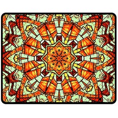 Kaleidoscope Floral Pattern Rosette Two Sides Fleece Blanket (medium)