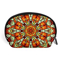 Kaleidoscope Floral Pattern Rosette Accessory Pouch (large)