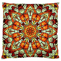 Kaleidoscope Floral Pattern Rosette Large Premium Plush Fleece Cushion Case (one Side) by Jancukart