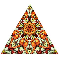 Kaleidoscope Floral Pattern Rosette Wooden Puzzle Triangle