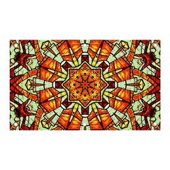 Kaleidoscope Floral Pattern Rosette Banner And Sign 5  X 3  by Jancukart