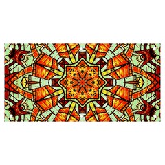 Kaleidoscope Floral Pattern Rosette Banner And Sign 6  X 3  by Jancukart