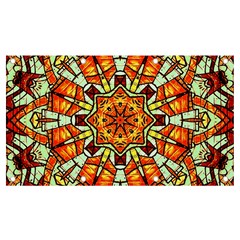 Kaleidoscope Floral Pattern Rosette Banner And Sign 7  X 4  by Jancukart