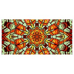 Kaleidoscope Floral Pattern Rosette Banner And Sign 8  X 4  by Jancukart