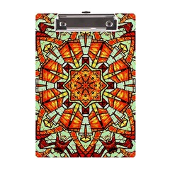 Kaleidoscope Floral Pattern Rosette A5 Acrylic Clipboard by Jancukart