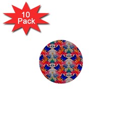 Butterflies Blue Pattern Girly 1  Mini Buttons (10 Pack) 