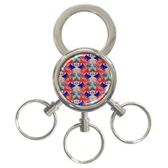 Butterflies Blue Pattern Girly 3-ring Key Chain