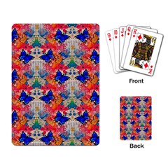 Butterflies Blue Pattern Girly Playing Cards Single Design (rectangle)