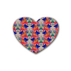 Butterflies Blue Pattern Girly Rubber Coaster (heart)