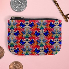 Butterflies Blue Pattern Girly Mini Coin Purse