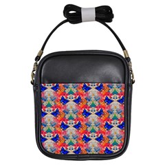 Butterflies Blue Pattern Girly Girls Sling Bag