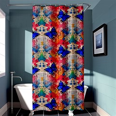 Butterflies Blue Pattern Girly Shower Curtain 36  X 72  (stall) 