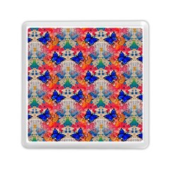 Butterflies Blue Pattern Girly Memory Card Reader (square)