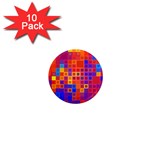 Squares Geometric Colorful Fluorescent 1  Mini Magnet (10 pack)  Front