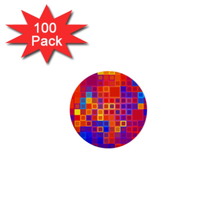 Squares Geometric Colorful Fluorescent 1  Mini Buttons (100 pack) 