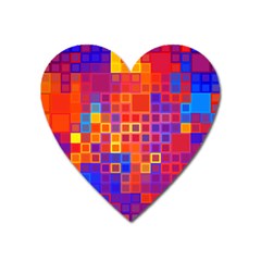 Squares Geometric Colorful Fluorescent Heart Magnet