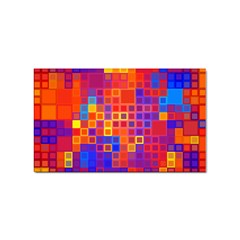 Squares Geometric Colorful Fluorescent Sticker Rectangular (100 pack)