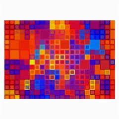 Squares Geometric Colorful Fluorescent Large Glasses Cloth (2 Sides)