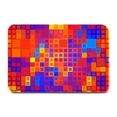 Squares Geometric Colorful Fluorescent Plate Mats