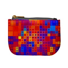 Squares Geometric Colorful Fluorescent Mini Coin Purse