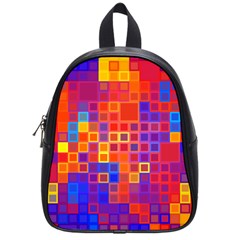 Squares Geometric Colorful Fluorescent School Bag (Small)