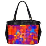 Squares Geometric Colorful Fluorescent Oversize Office Handbag (2 Sides) Front