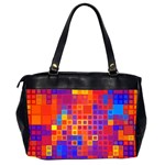 Squares Geometric Colorful Fluorescent Oversize Office Handbag (2 Sides) Back