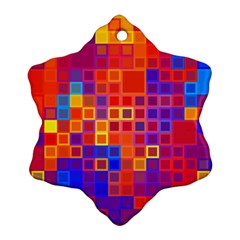 Squares Geometric Colorful Fluorescent Ornament (Snowflake)