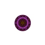 Rosette Mosaic Kaleidoscope Abstract Background 1  Mini Magnets Front