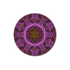 Rosette Mosaic Kaleidoscope Abstract Background Magnet 3  (round)