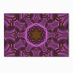 Rosette Mosaic Kaleidoscope Abstract Background Postcard 4 x 6  (pkg Of 10) by Jancukart