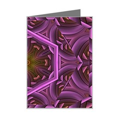 Rosette Mosaic Kaleidoscope Abstract Background Mini Greeting Card