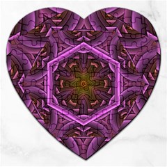 Rosette Mosaic Kaleidoscope Abstract Background Jigsaw Puzzle (heart) by Jancukart