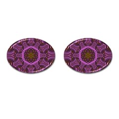 Rosette Mosaic Kaleidoscope Abstract Background Cufflinks (oval)