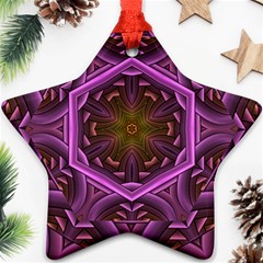 Rosette Mosaic Kaleidoscope Abstract Background Star Ornament (two Sides)