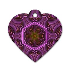 Rosette Mosaic Kaleidoscope Abstract Background Dog Tag Heart (two Sides) by Jancukart