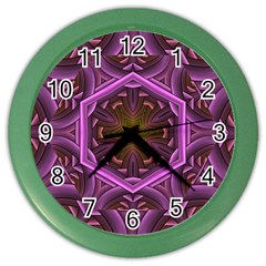 Rosette Mosaic Kaleidoscope Abstract Background Color Wall Clock