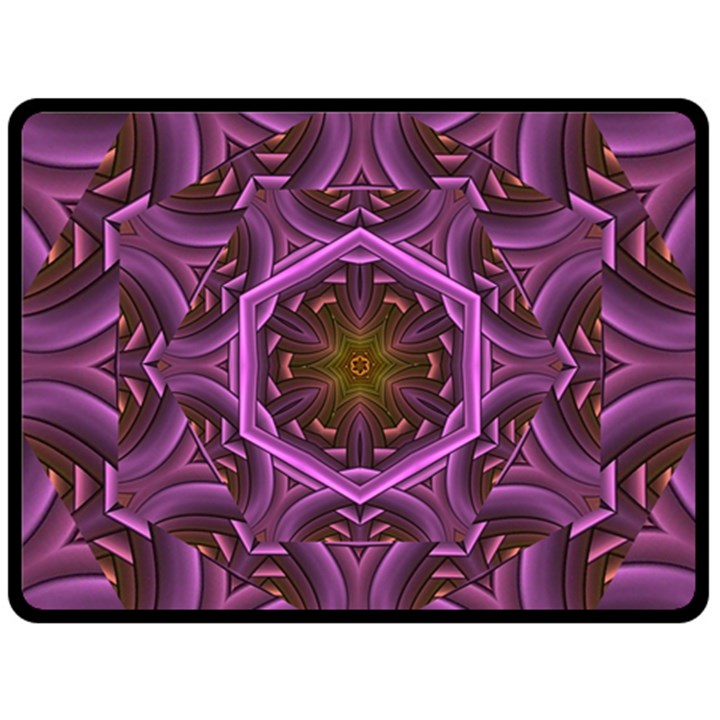 Rosette Mosaic Kaleidoscope Abstract Background Fleece Blanket (Large)