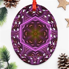 Rosette Mosaic Kaleidoscope Abstract Background Oval Filigree Ornament (two Sides)