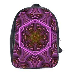 Rosette Mosaic Kaleidoscope Abstract Background School Bag (xl)