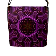 Rosette Mosaic Kaleidoscope Abstract Background Flap Closure Messenger Bag (l)