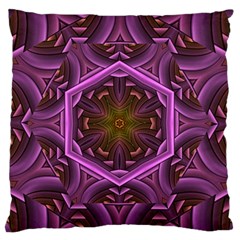 Rosette Mosaic Kaleidoscope Abstract Background Large Premium Plush Fleece Cushion Case (one Side) by Jancukart