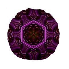 Rosette Mosaic Kaleidoscope Abstract Background Standard 15  Premium Flano Round Cushions