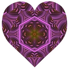 Rosette Mosaic Kaleidoscope Abstract Background Wooden Puzzle Heart by Jancukart