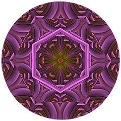 Rosette Mosaic Kaleidoscope Abstract Background Wooden Puzzle Round