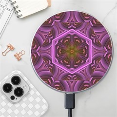 Rosette Mosaic Kaleidoscope Abstract Background Wireless Fast Charger(white) by Jancukart