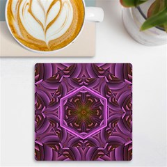 Rosette Mosaic Kaleidoscope Abstract Background Uv Print Square Tile Coaster  by Jancukart