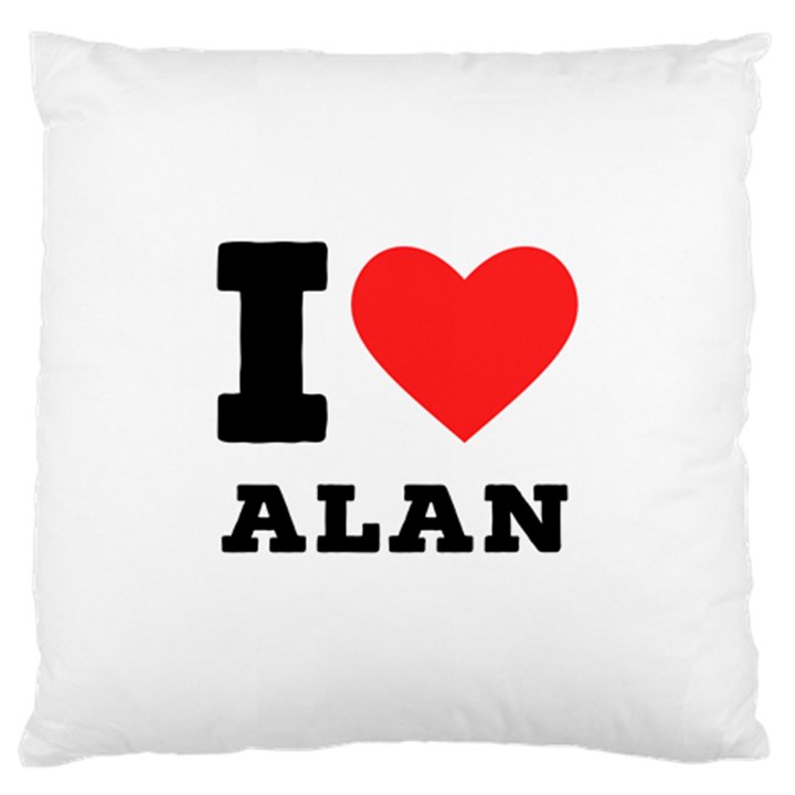 I love alan Standard Premium Plush Fleece Cushion Case (Two Sides)