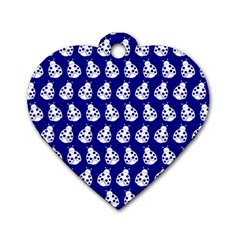 Ladybug Vector Geometric Tile Pattern Dog Tag Heart (two Sides) by GardenOfOphir