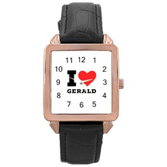 I Love Gerald Rose Gold Leather Watch  by ilovewhateva